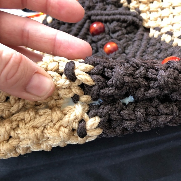 Vtg Handmade Macrame Purse - Picture 11 of 15